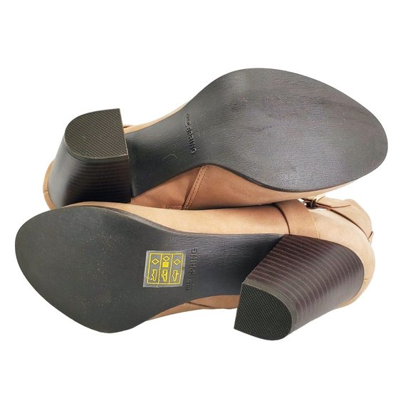 Call It Spring NIB Aldo Group Tecia Beige Chunky Heel Booties Vegan Sustainable - Picture 5 of 10